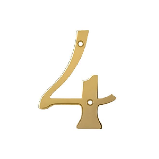 Deltana Solid Brass Home Number - PVD Polished Brass