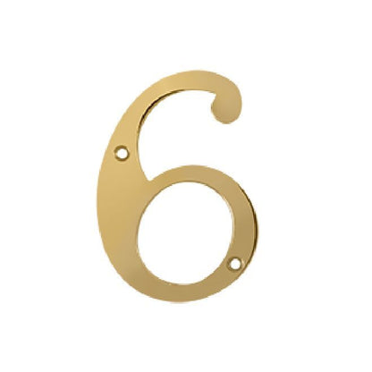 Deltana Solid Brass Home Number - PVD Polished Brass