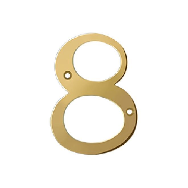 Deltana Solid Brass Home Number - PVD Polished Brass