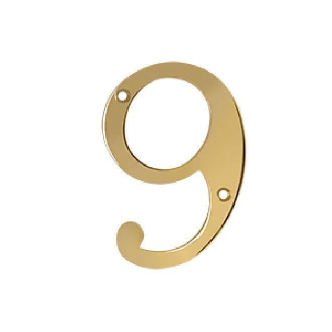 Deltana Solid Brass Home Number - PVD Polished Brass