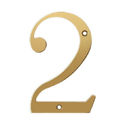 Deltana Solid Brass Home Number - PVD Polished Brass
