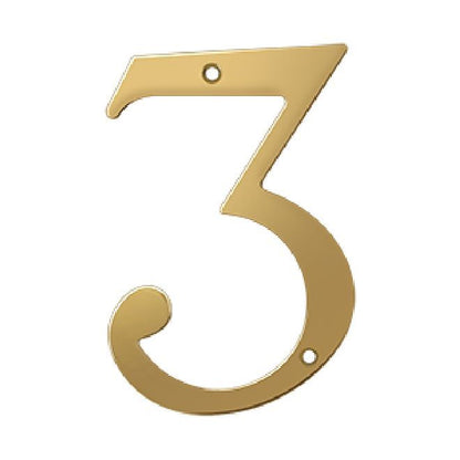 Deltana Solid Brass Home Number - PVD Polished Brass