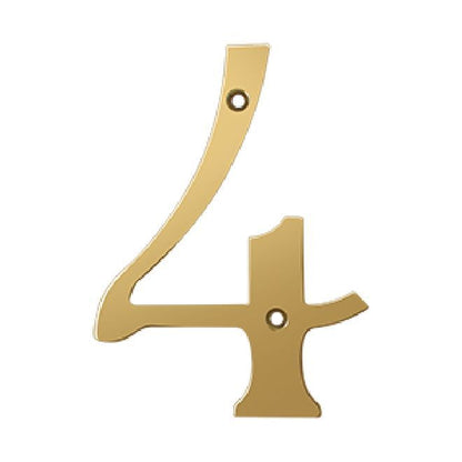 Deltana Solid Brass Home Number - PVD Polished Brass