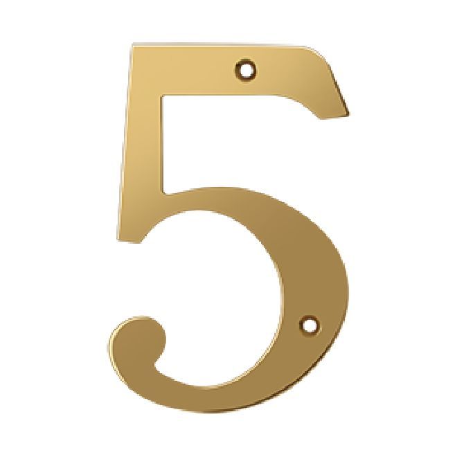 Deltana Solid Brass Home Number - PVD Polished Brass