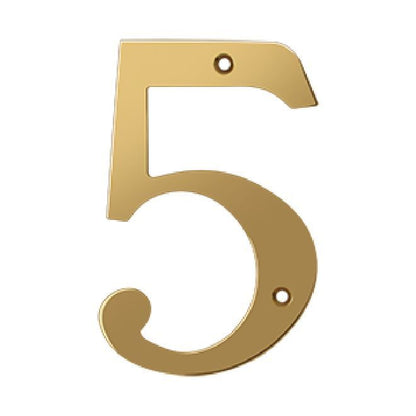 Deltana Solid Brass Home Number - PVD Polished Brass