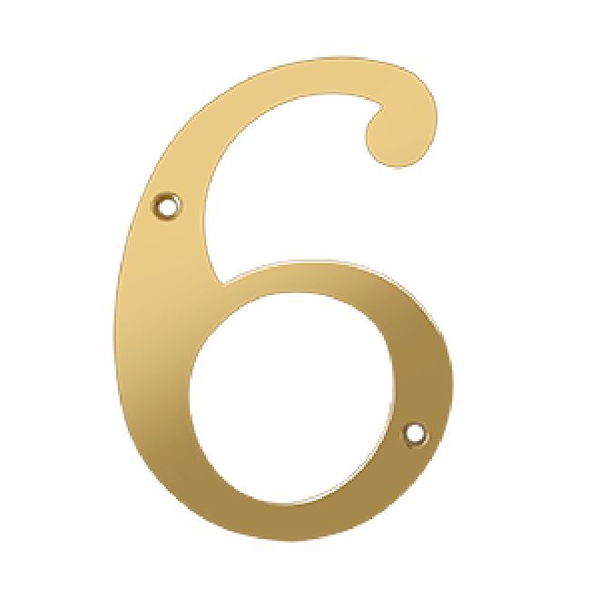 Deltana Solid Brass Home Number - PVD Polished Brass