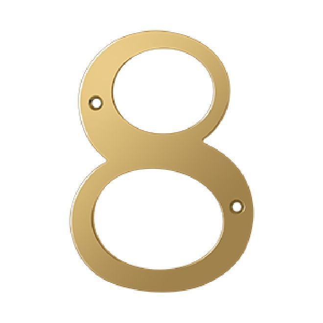 Deltana Solid Brass Home Number - PVD Polished Brass
