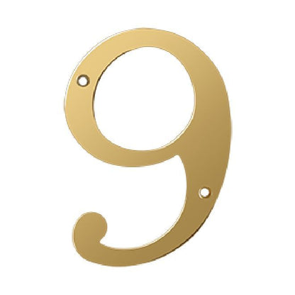 Deltana Solid Brass Home Number - PVD Polished Brass