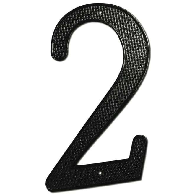 Deltana 4 inch Black Zinc Die-Cast Numbers - Number 2