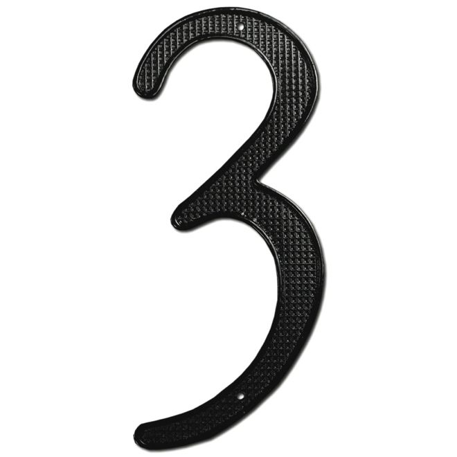 Deltana 4 inch Black Zinc Die-Cast Numbers - Number 3