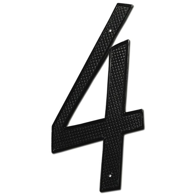 Deltana 4 inch Black Zinc Die-Cast Numbers - Number 4