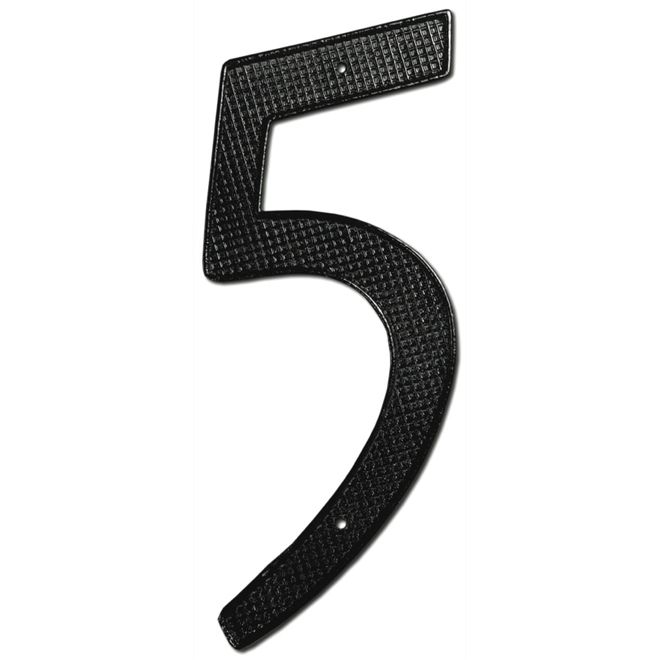 Deltana 4 inch Black Zinc Die-Cast Numbers - Number 5