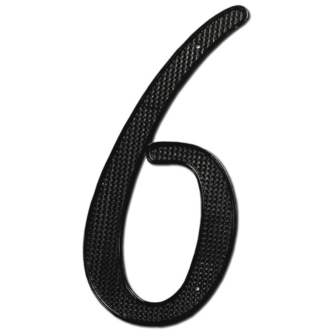 Deltana 4 inch Black Zinc Die-Cast Numbers - Number 6