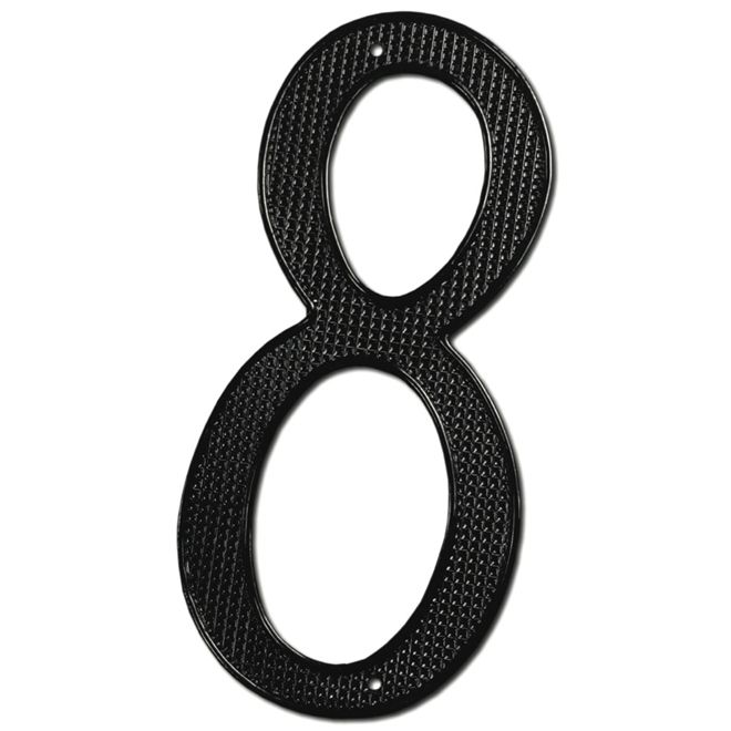 Deltana 4 inch Black Zinc Die-Cast Numbers - Number 8