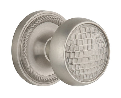 Nostalgic Warehouse Rope Rosette with Craftsman Knob - Satin Nickel