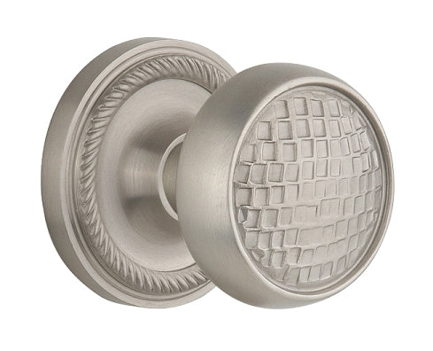 Nostalgic Warehouse Rope Rosette with Craftsman Knob - Mortise Lock