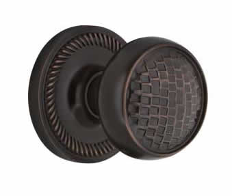Nostalgic Warehouse Rope Rosette with Craftsman Knob - Mortise Lock