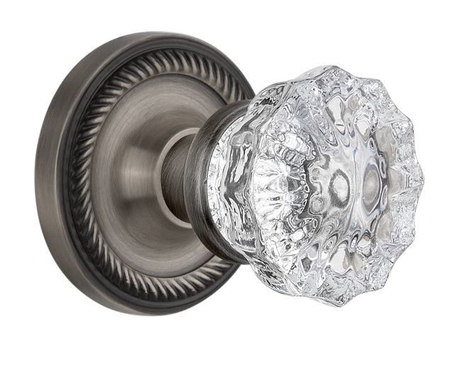 Nostalgic Warehouse Rope Rosette with Crystal Knob - Mortise Lock