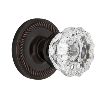 Nostalgic Warehouse Rope Rosette with Crystal Knob - Mortise Lock