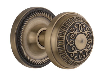 Nostalgic Warehouse Rope Rosette with Egg and Dart Knob - Mortise Lock