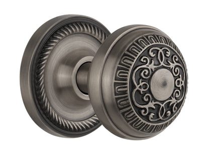 Nostalgic Warehouse Rope Rosette with Egg and Dart Knob - Mortise Lock