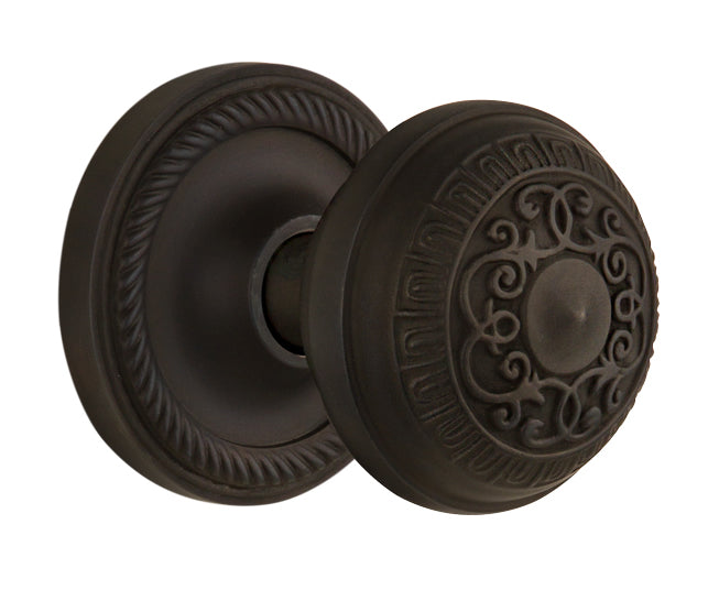 Nostalgic Warehouse Rope Rosette with Egg and Dart Knob - Mortise Lock