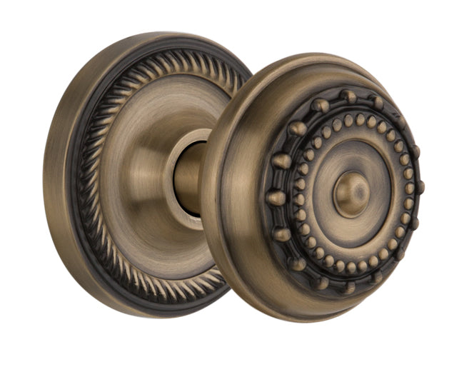 Nostalgic Warehouse Rope Rosette with Meadows Knob - Mortise Lock