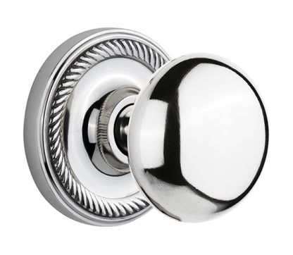 Nostalgic Warehouse New York Knob with Rope Rosette - Bright Chrome