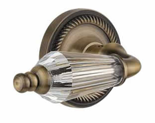 Nostalgic Warehouse Rope Rose with Parlor Crystal Lever