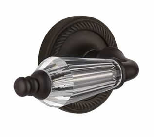 Nostalgic Warehouse Rope Rose with Parlor Crystal Lever