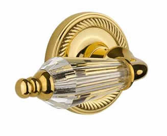 Nostalgic Warehouse Rope Rose with Parlor Crystal Lever