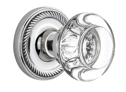 Nostalgic Warehouse Rope Rosette with Round Clear Crystal Knob