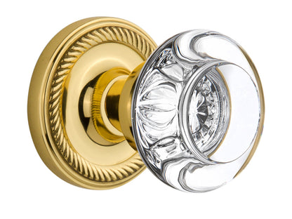 Nostalgic Warehouse Rope Rosette with Round Clear Crystal Knob