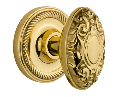 Nostalgic Warehouse Rope Rosette with Victorian Knob - Mortise Lock