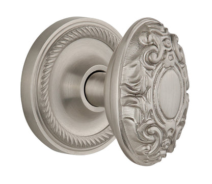 Nostalgic Warehouse Rope Rosette with Victorian Knob - Mortise Lock
