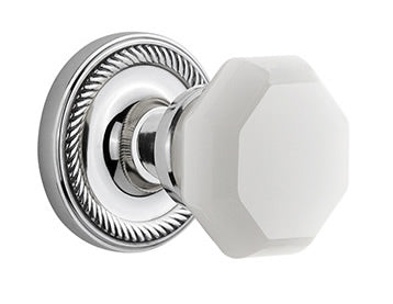 Nostalgic Warehouse Rope Rose with White Waldorf Knob