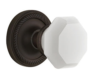 Nostalgic Warehouse Rope Rose with White Waldorf Knob