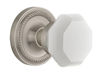Nostalgic Warehouse Rope Rose with White Waldorf Knob