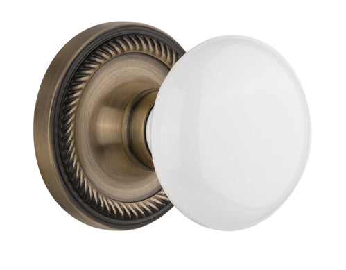 Nostalgic Warehouse Rope Rosette with Porcelain Knob