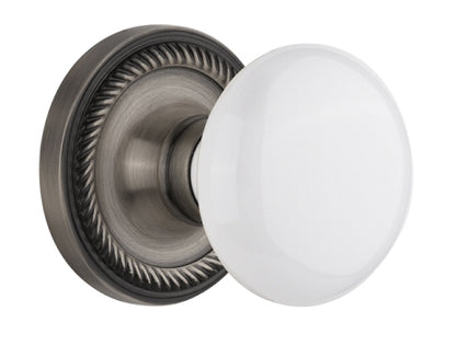 Nostalgic Warehouse Rope Rosette with Porcelain Knob