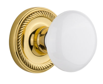 Nostalgic Warehouse Rope Rosette with Porcelain Knob