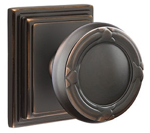 Emtek Ribbon & Reed Knob with Wilshire Rosette