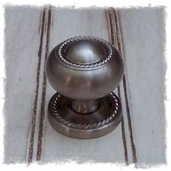 Rusticware 1 1/4" Rope Cabinet Knob w/Back Plate - Satin Nickel