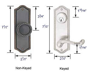 Emtek Rope Sideplate Lock Measurements