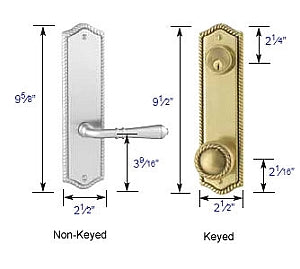 Emtek Rope Sideplate Lock Measurements