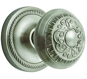 Nostalgic Warehouse Egg and Dart Knob with Rope Rosette - Satin Nickel