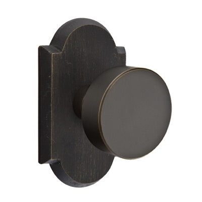Emtek Sandcast Round Door Knob with Style 1 Rosette