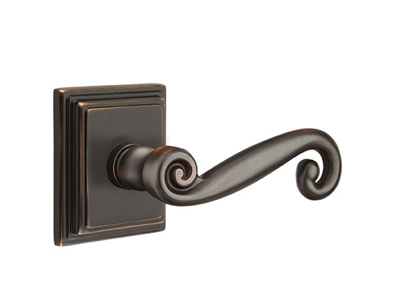 Emtek Rustic Lever with Wilshire Rosette
