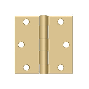 Deltana 3 x 3 Inch  Door Hinge - Brushed Brass