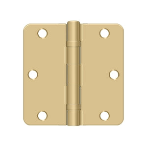 Deltana 3 1/2 x 3 1/2 Inch  Door Hinge - Brushed Brass